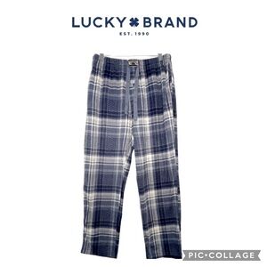 Lucky Brand sleepwear men fleece lounge plaid blue pants